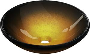 Mexen Mira szklana umywalka nablatowa 42 x 42 cm, złota ciemna - 24124251