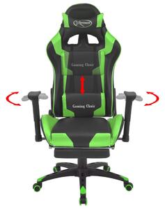 Regulowane krzesło biurowe z podnóżkiem, zielone
