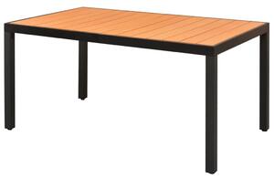 Stół ogrodowy, brązowy, 150x90x74 cm, aluminium i WPC