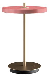 Różowa lampa stołowa LED ze ściemniaczem i metalowym kloszem (wysokość 31 cm) Asteria Move – UMAGE