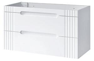 Biała szafka na 2 umywalki z szufladami 120 cm C7-T85