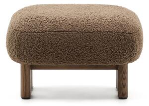 Brązowy podnóżek z materiału bouclé Nema – Kave Home