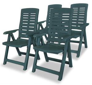 Rozkładane krzesła ogrodowe, 4 szt., plastikowe, zielone