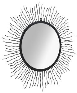 Lustro ścienne w kształcie słońca, 80 cm, czarne