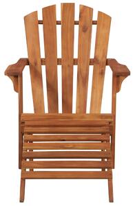 Krzesło ogrodowe Adirondack z podnóżkiem, lite drewno akacjowe