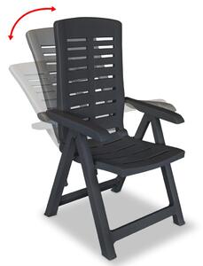 Rozkładane krzesła ogrodowe, 6 szt., plastikowe, antracytowe