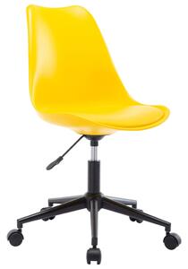 Obrotowe krzesła jadalniane, 6 szt., żółte, sztuczna skóra