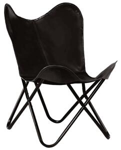 Krzesło motyl, dziecięce, czarne, skóra naturalna