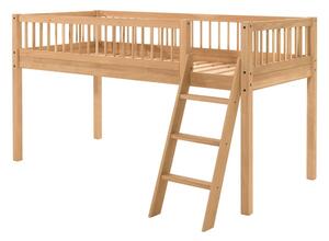 Podwyższone łóżko dziecięce z litego drewna dębowego 90x200 cm Forrest – Vipack