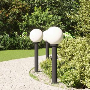Słupki oświetleniowe 3 szt. 80 cm, czarne, IP44