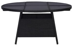 Stół ogrodowy, czarny, 150 x 74 cm, rattan PE
