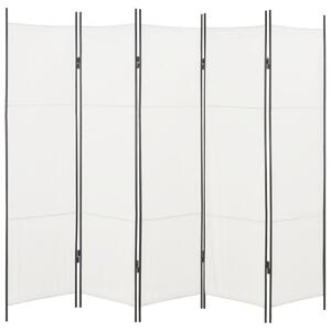 Parawan 5-panelowy, biały, 250 x 180 cm