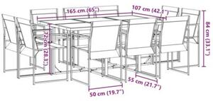 Zestaw Mebli Ogrodowych Komplet Jadalniany 11-Częściowy Czarny Metal Na Taras Balkon Ogród