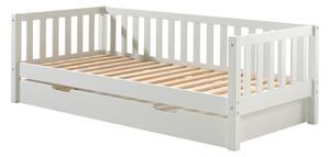 Białe łóżko dziecięce z litego drewna sosnowego z wysuwanym łóżkiem i stelażem 90x200 cm Fritz – Vipack