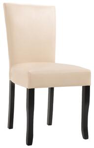 Krzesła jadalniane, 4 szt., kremowe, sztuczna skóra