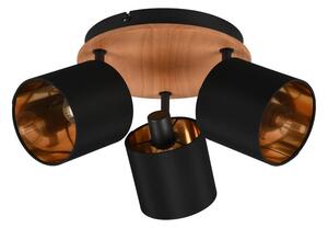 Czarno-naturalna lampa punktowa ø 12 cm Tommy – Reality