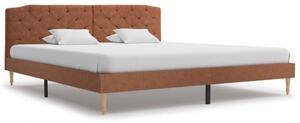 Łóżko z materacem memory, brązowe, tkanina, 180 x 200 cm
