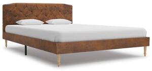 Łóżko z materacem memory, sztuczna skóra zamszowa, 140 x 200 cm