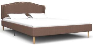 Łóżko z materacem, brązowe, tkanina, 120 x 200 cm