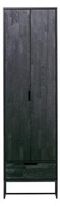 Czarna szafa z litego drewna jesionowego 60x210 cm Silas – WOOOD