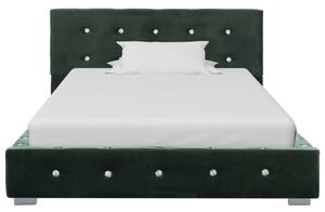 Rama łóżka, zielona, tapicerowana aksamitem, 90 x 200 cm