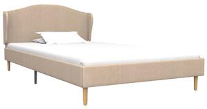 Rama łóżka, tkanina, beżowa, 90 x 200 cm