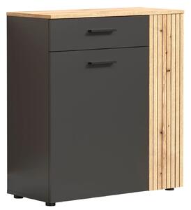 Komoda dwudrzwiowa z szufladą grafit + dąb evok K3-F25