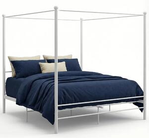 Białe metalowe łóżko małżeńskie 180x200 cm N6-T02