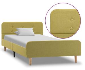 Rama łóżka, zielona, tapicerowana tkaniną, 100 x 200 cm