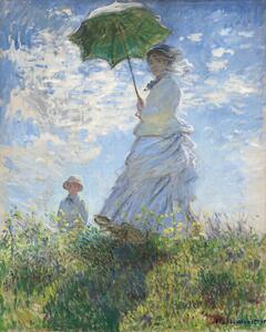 Reprodukcja Kobieta z parasolem - Madame Monet i jej syn, Claude Monet