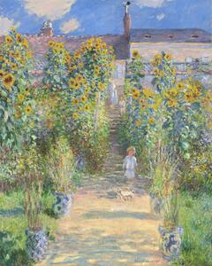 Reprodukcja The Artist's Garden at Vetheuil 1880, Claude Monet