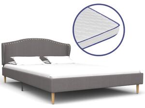 Łóżko z materacem memory, jasnoszare, tkanina, 120x200 cm
