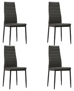 Krzesła jadalniane, 4 szt., szare, sztuczna skóra
