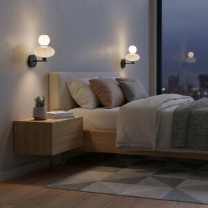 TORDI lampa ścienna ceramika beżowa klosz biały LED 8W 3000K wykończenie czarne WL-94721-1A-YLL