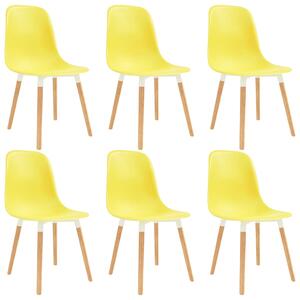 Krzesła do jadalni, 6 szt., żółte, plastik