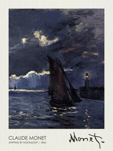 Reprodukcja A Seascape Shipping by Moonlight 1864, Claude Monet