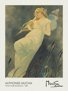 Reprodukcja The Elf in the Iris Blossoms 1885, Alfons Mucha