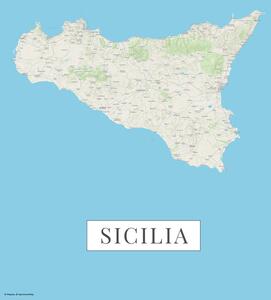 Mapa Sicilia color, POSTERS