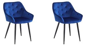 2 x KRZESŁO K487 Granatowy (Niebieski) - NOWOCZESNE PIKOWANE GLAMOUR DO SALONU/JADALNI VELVET