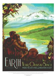 Reprodukcja Earth - Your Oasis in Space Retro Intergalactic Space Travel Nasa