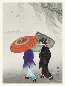 Reprodukcja Geisha in the Rain, Ohara Koson