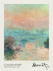 Reprodukcja Sunset on the Seine at Lavacourt 1880, Claude Monet