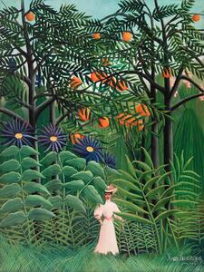 Reprodukcja Walking in the Exotic Forest, Henri Rousseau