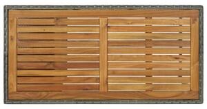 Stolik barowy z półką, szary, 120x60x110 cm, polirattan