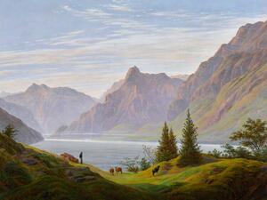 Reprodukcja A Mountain Lake in the Morning, Caspar David Friedrich