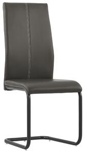 Krzesła stołowe, wspornikowe, 6 szt., brązowe, sztuczna skóra