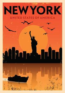 Ilustracja Vintage New York Poster, kursatunsal