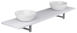 Trzyczęściowy zestaw mebli do łazienki, ceramiczny, biały