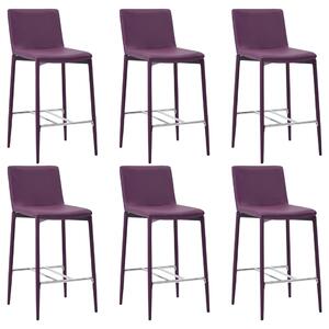 Krzesła barowe, 6 szt., fioletowe, sztuczna skóra