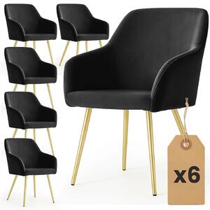 Zestaw 6 czarnych krzeseł w stylu glamour S0-B87